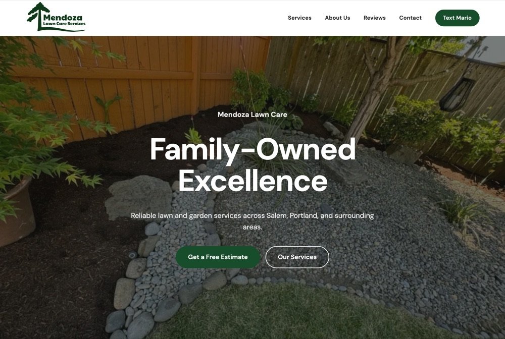 Mendoza Lawn Care website